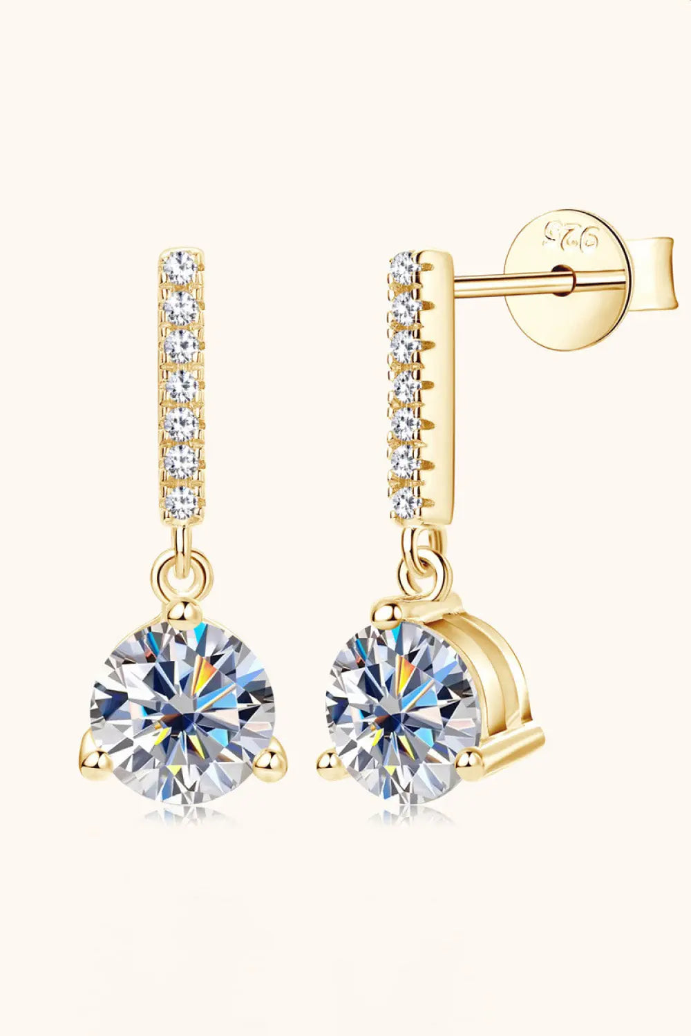 2 Carat Moissanite 925 Sterling Silver Drop Earrings - SmileBen