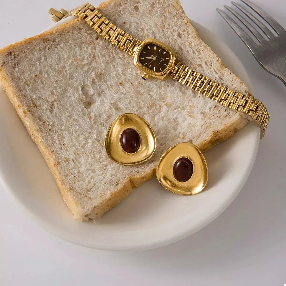 18K Gold-Plated Resin Stud Earrings - SmileBen
