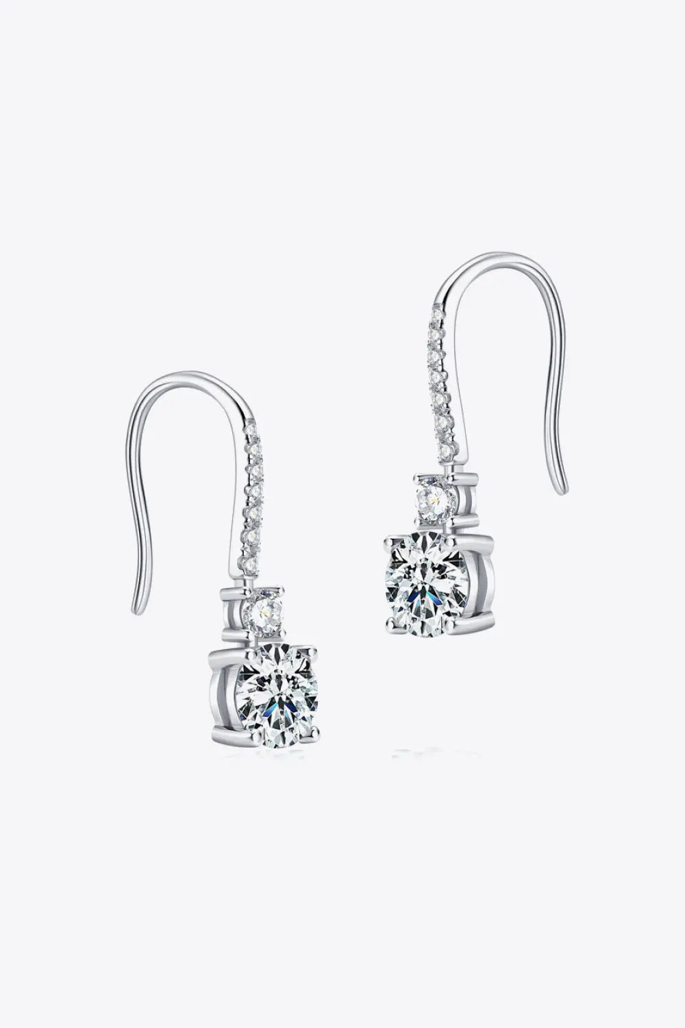 2 Carat Moissanite 925 Sterling Silver Drop Earrings - SmileBen