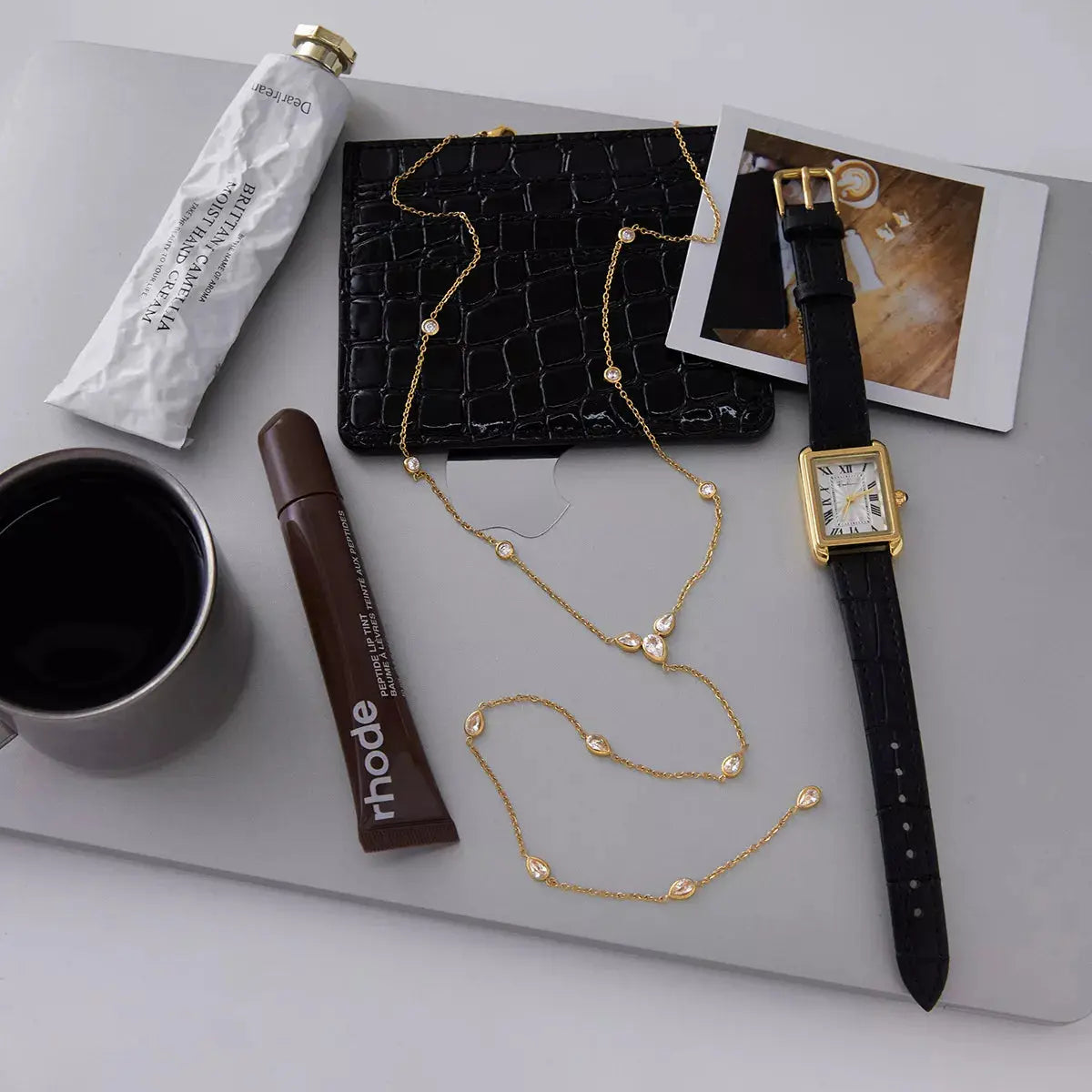 18K Gold-Plated Zircon Chain Necklace - SmileBen
