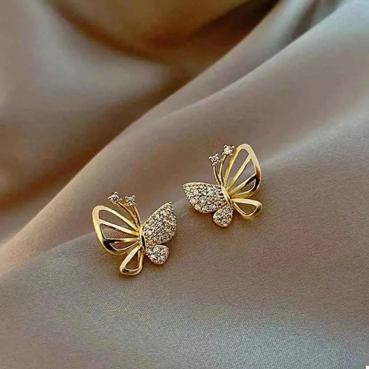 18K Gold-Plated Butterfly Stud Earrings - SmileBen