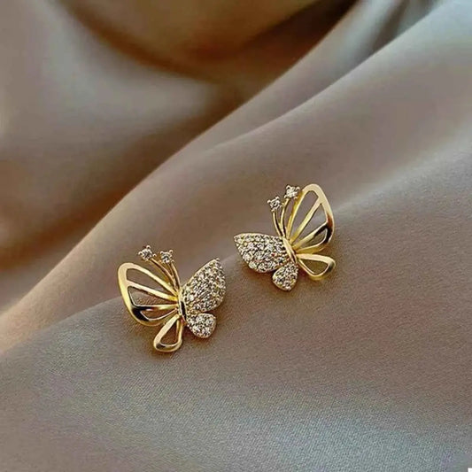 18K Gold-Plated Butterfly Stud Earrings - SmileBen