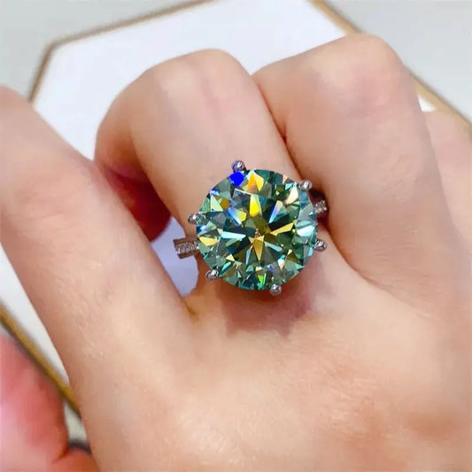 10 Carat Moissanite 925 Sterling Silver Ring - SmileBen