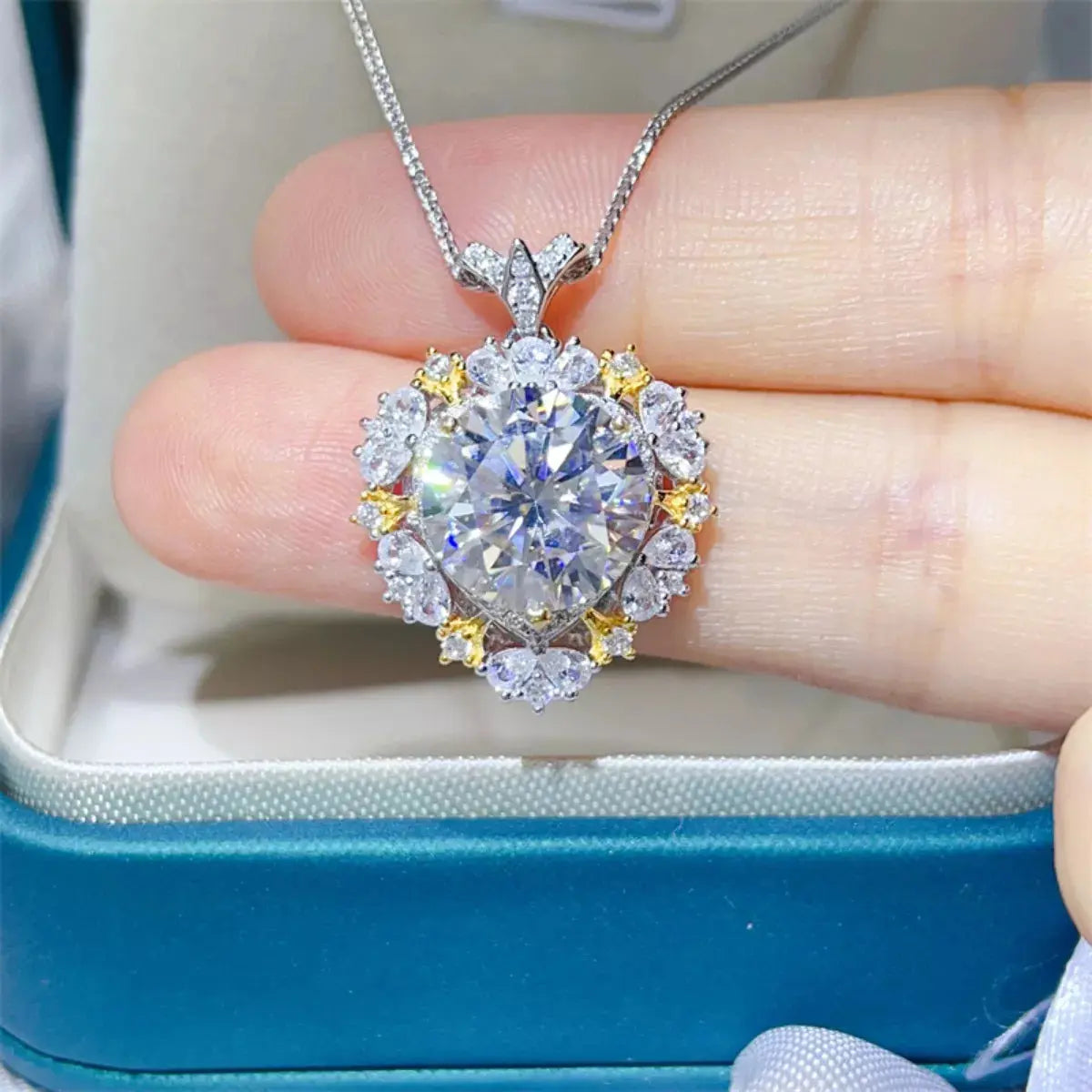 5 Carat Moissanite 925 Sterling Silver Necklace - SmileBen