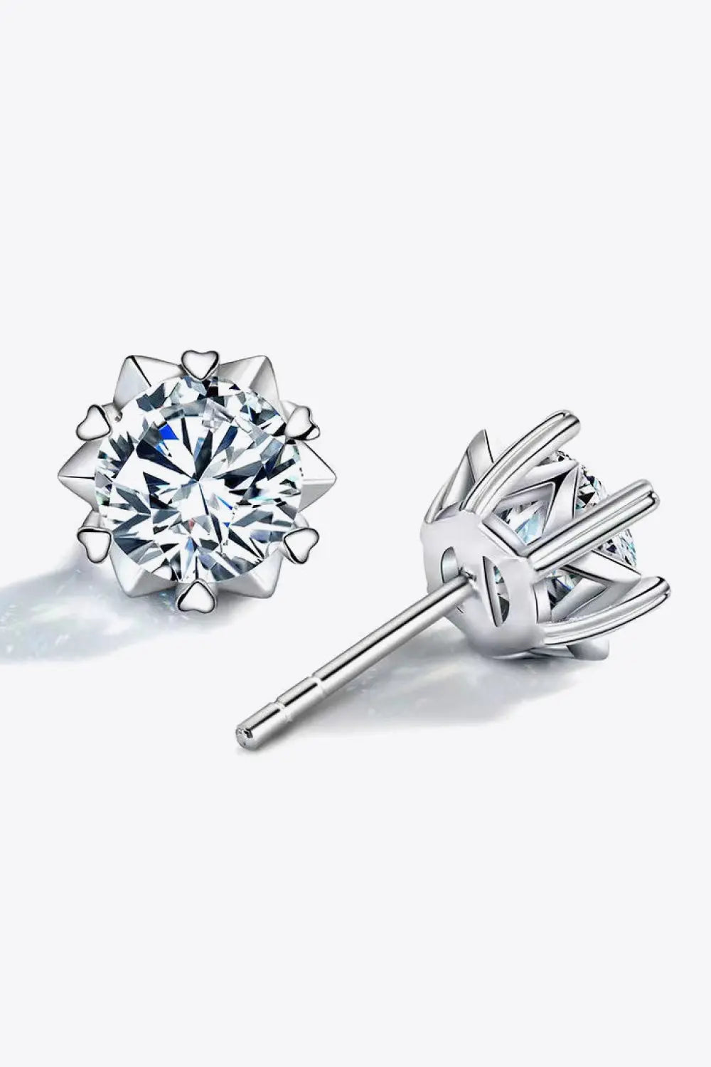 Stuck On You 4 Carat Moissanite Stud Earrings - SmileBen