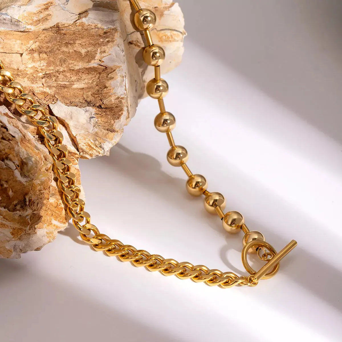 18K Gold-Plated Toggle Clasp Necklace - SmileBen
