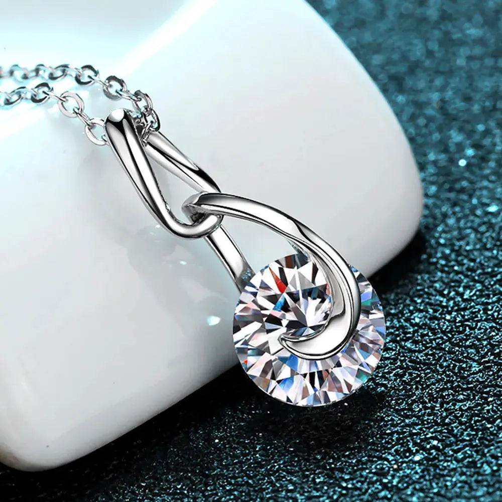 2 Carat Moissanite 925 Sterling Silver Necklace - SmileBen