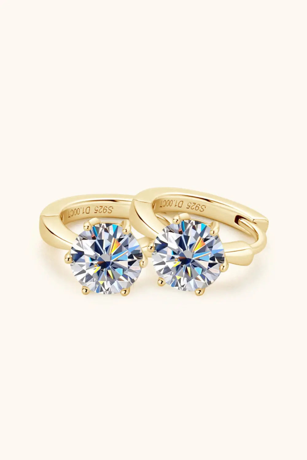 2 Carat Moissanite 925 Sterling Silver Huggie Earrings - SmileBen