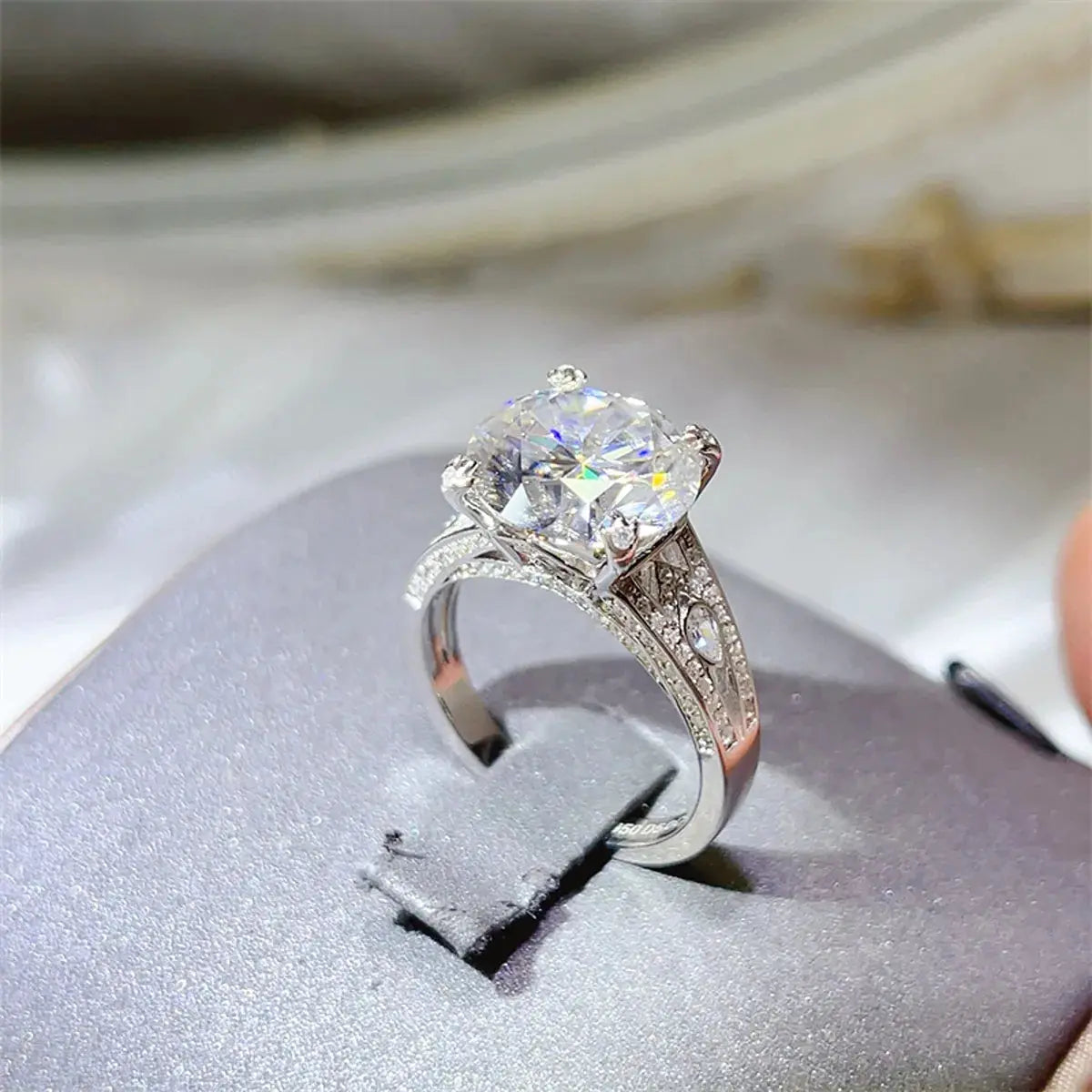 5 Carat Moissanite 925 Sterling Silver Ring - SmileBen
