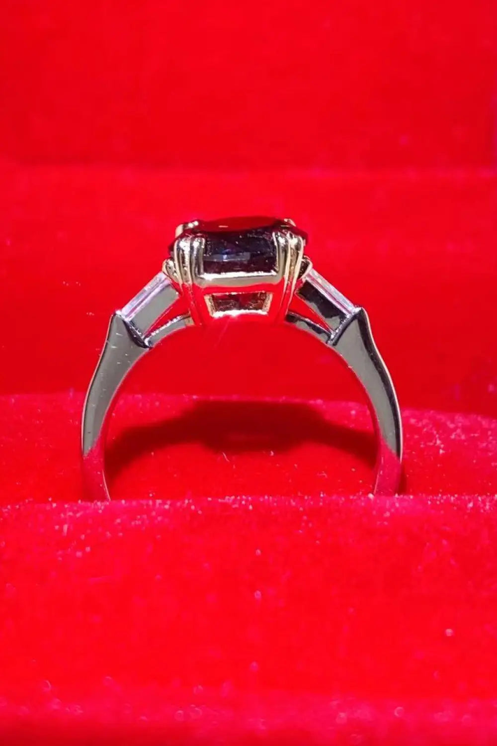 2 Carat Black Moissanite Platinum-Plated Ring - SmileBen