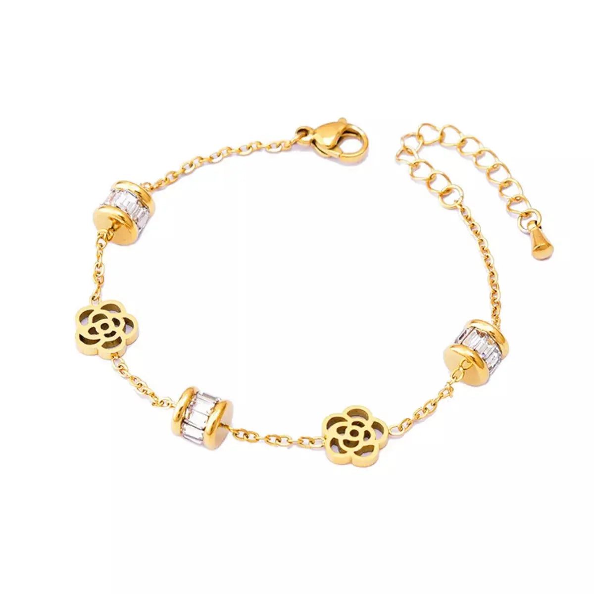 18K Gold-Plated Flower Bracelet - SmileBen