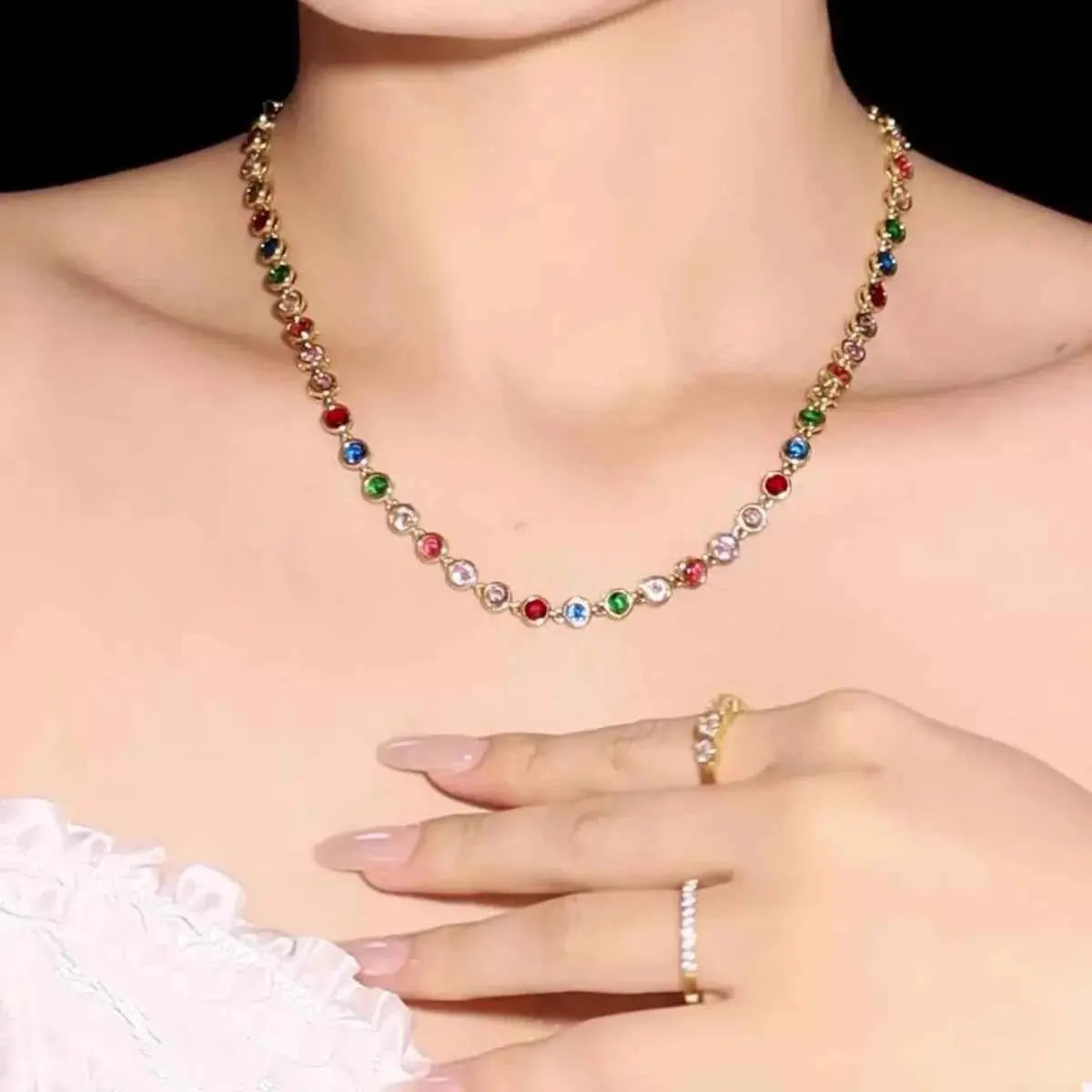 18K Gold-Plated Zircon Necklace