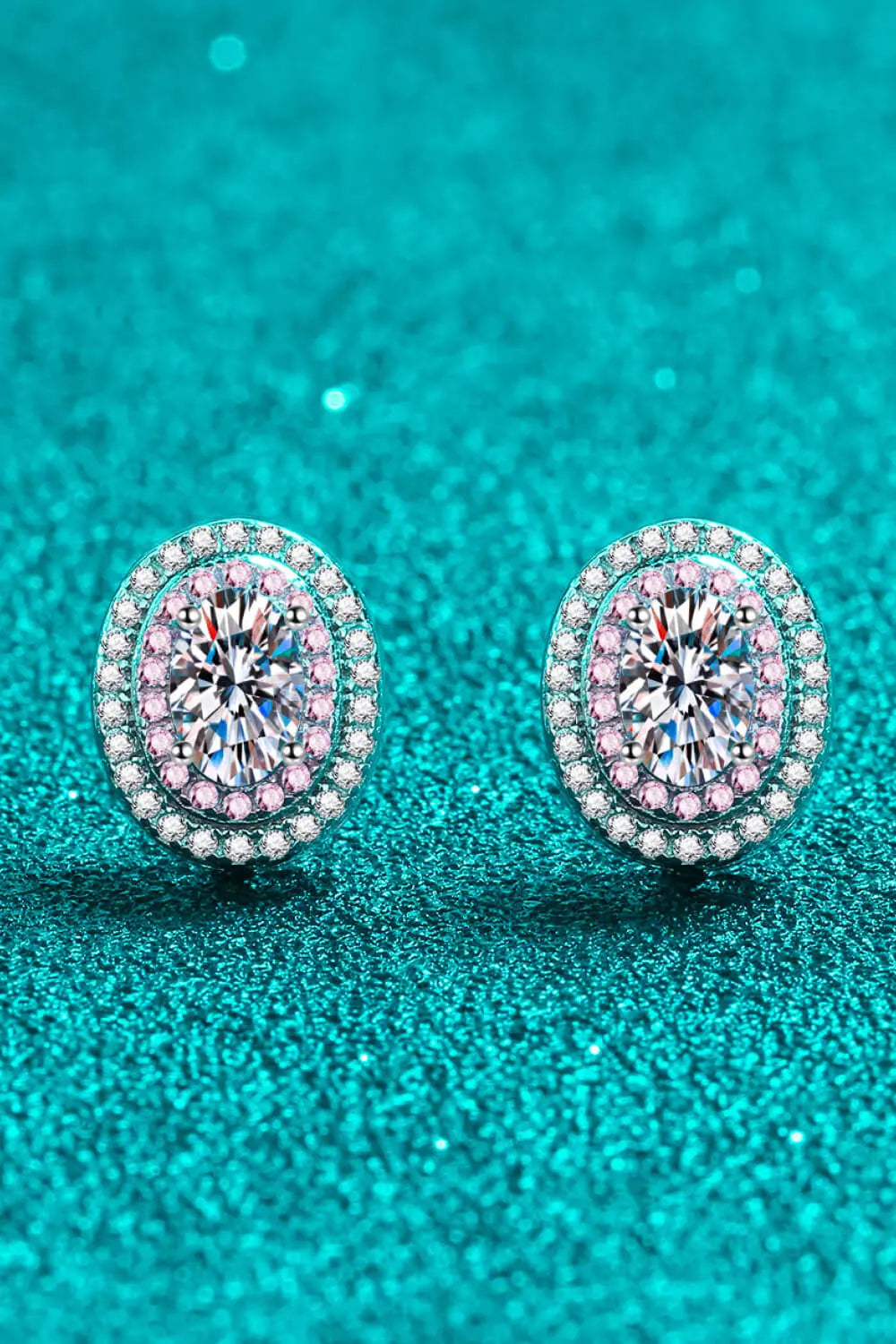 Platinum-Plated Moissanite Stud Earrings - SmileBen