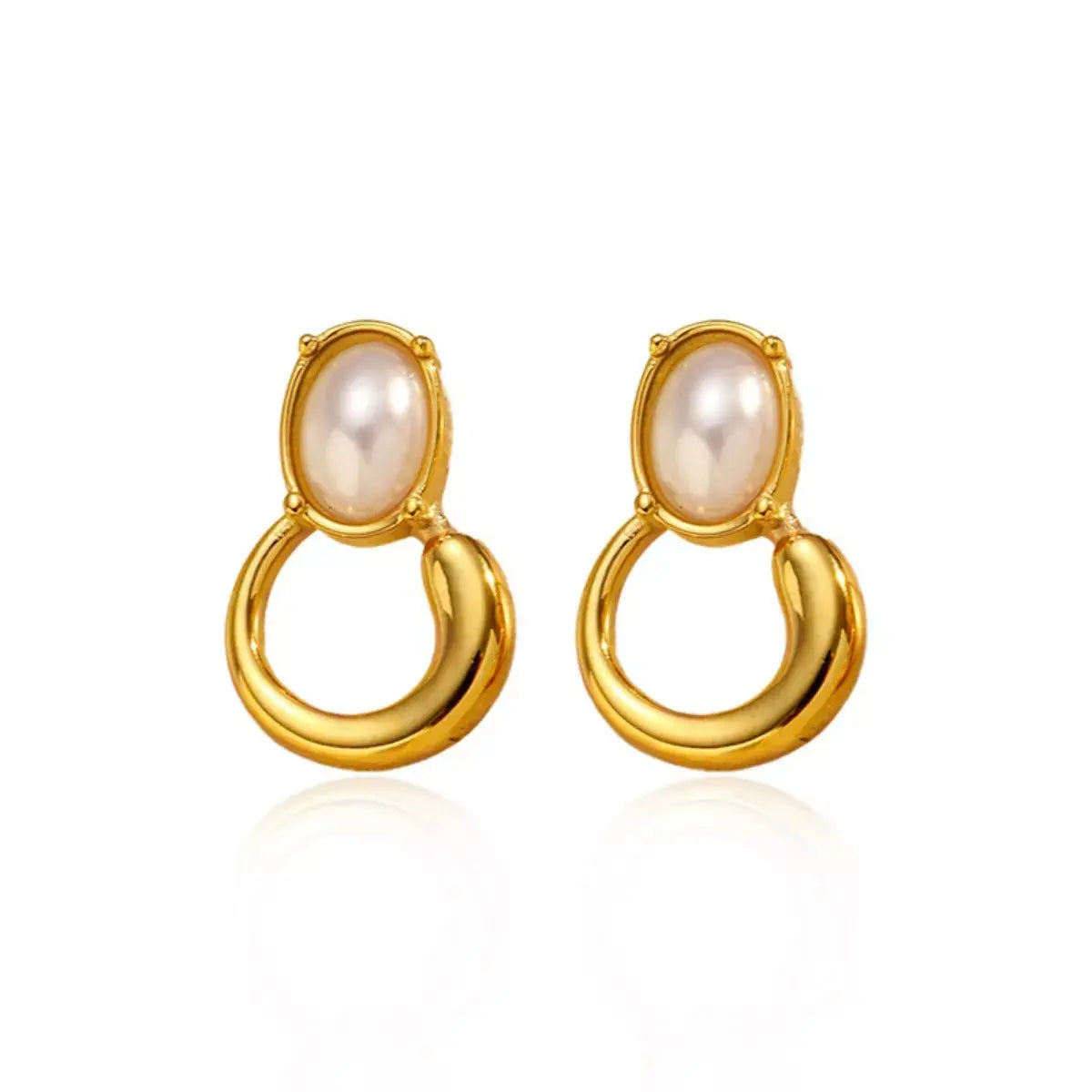 18K Gold-Plated Pearl Earrings - SmileBen