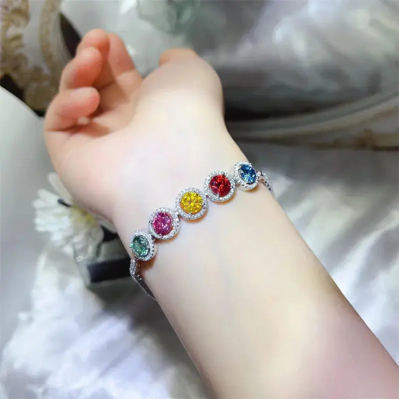 5 Carat 925 Sterling Silver Moissanite Bracelet - SmileBen