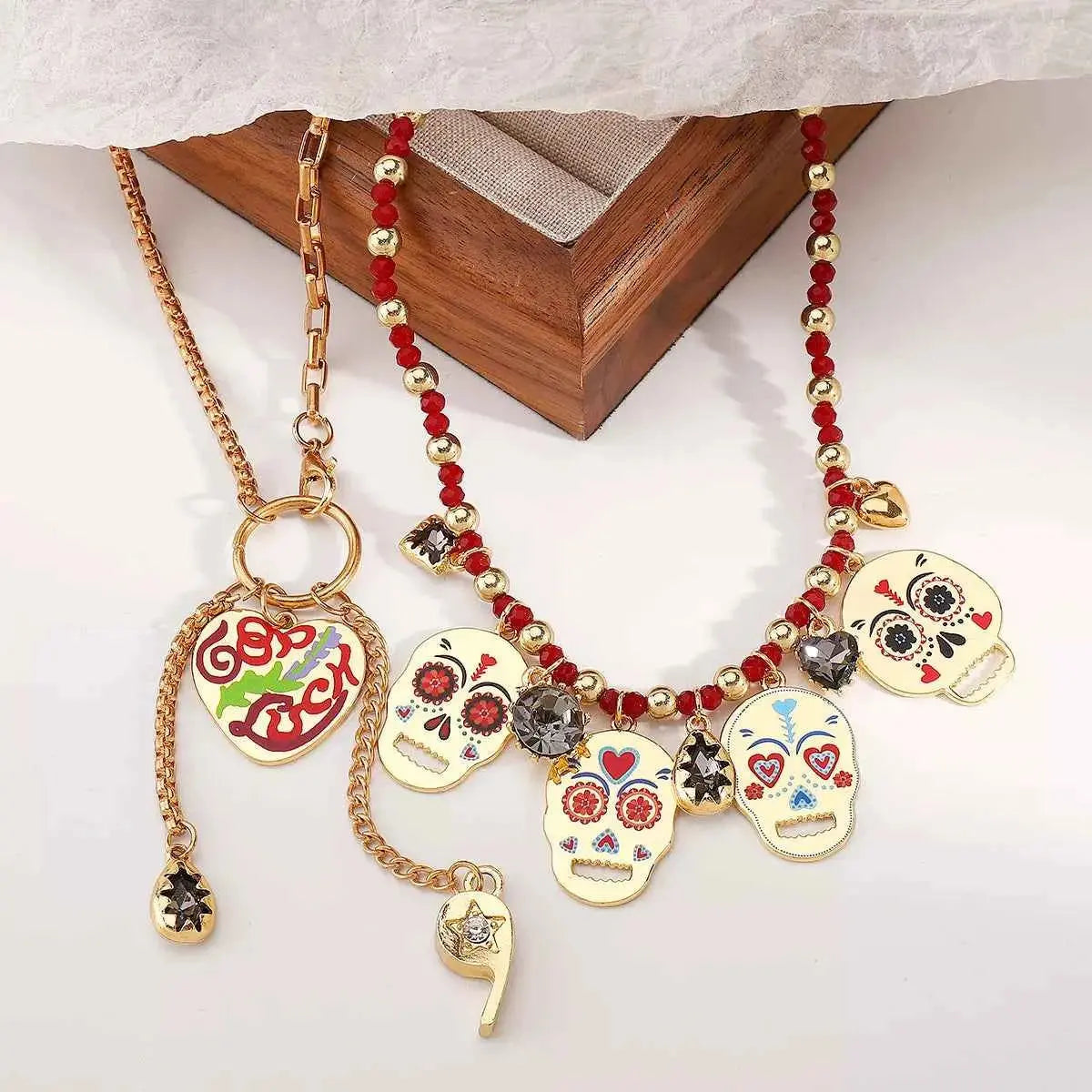 18K Gold-Plated Halloween Charm Necklace