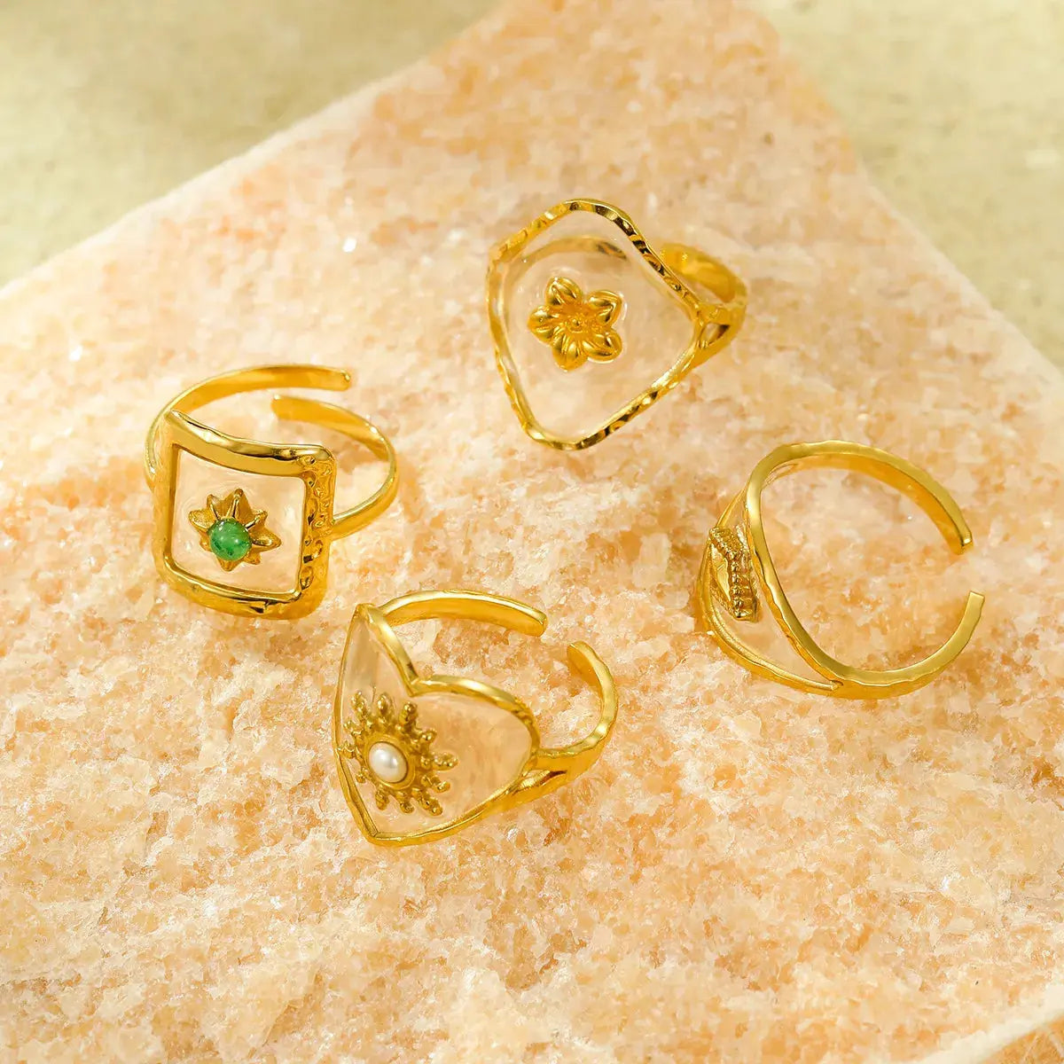 18K Gold-Plated Adjustable Open Ring - SmileBen