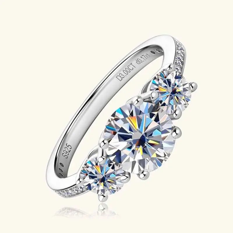 3 Carat Moissanite 925 Sterling Silver Ring - SmileBen