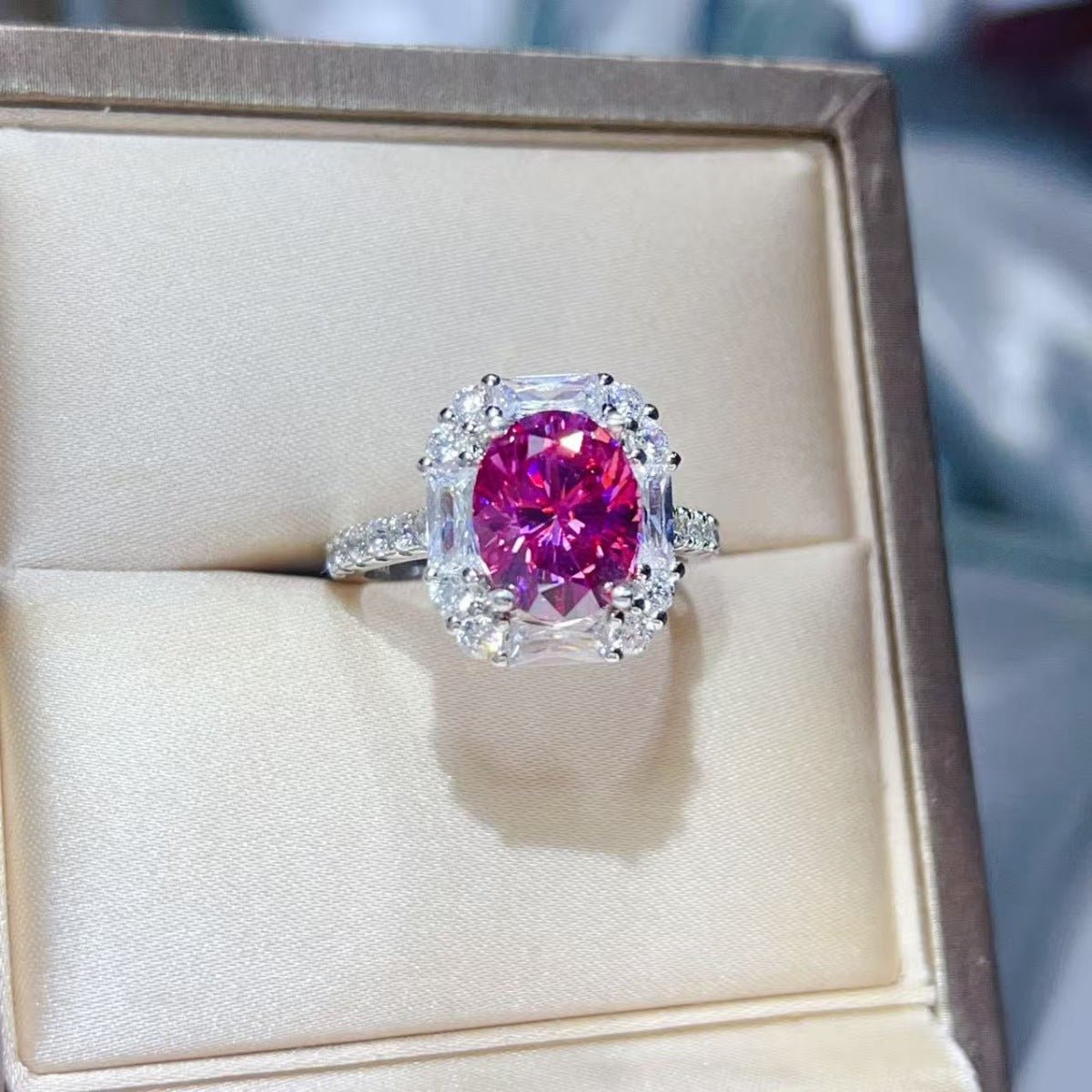 3 Carat Moissanite 925 Sterling Silver Ring Platinum Plated - SmileBen