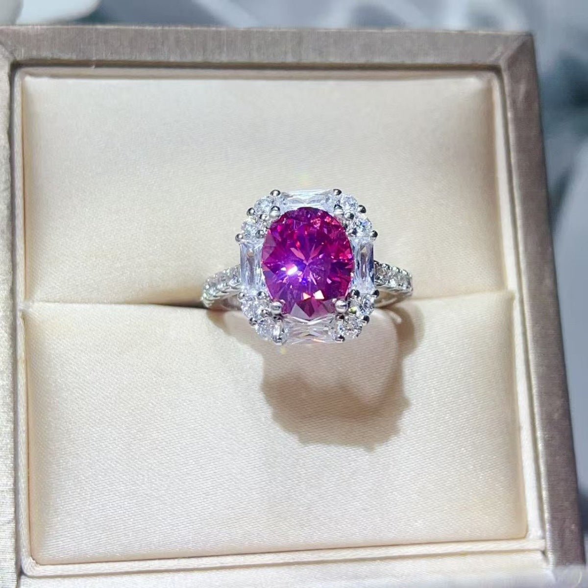 3 Carat Moissanite 925 Sterling Silver Ring Platinum Plated - SmileBen