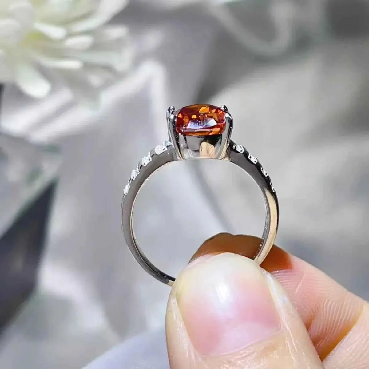 3 Carat Moissanite Oval 925 Sterling Silver Ring - SmileBen