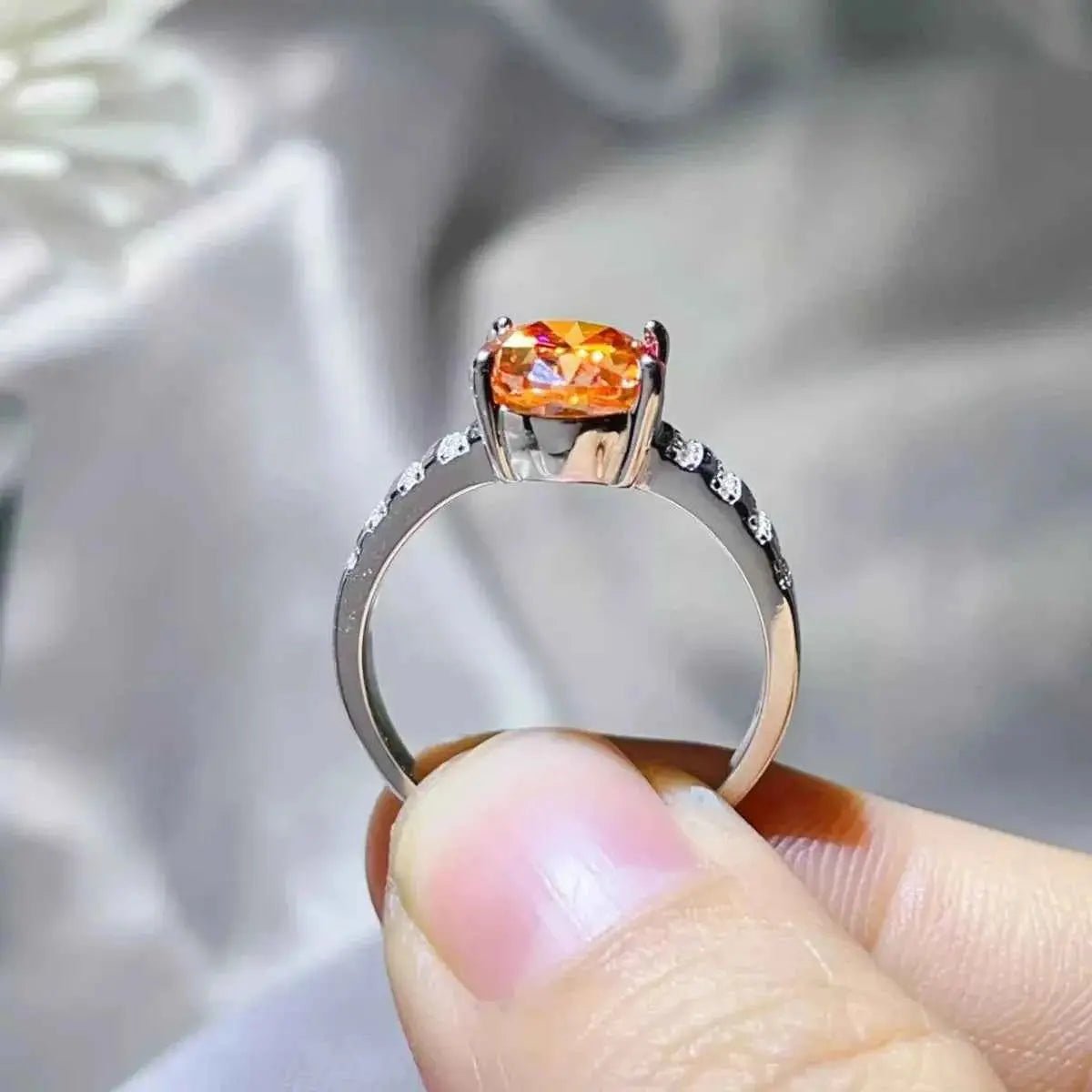 3 Carat Moissanite Oval 925 Sterling Silver Ring - SmileBen