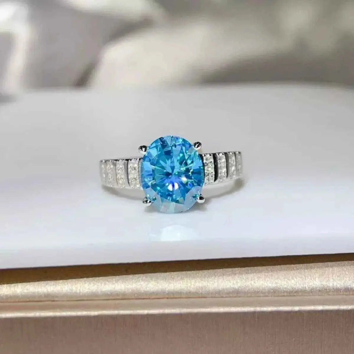 3 Carat Moissanite Oval 925 Sterling Silver Ring - SmileBen