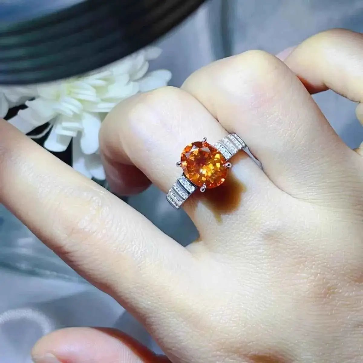 3 Carat Moissanite Oval 925 Sterling Silver Ring - SmileBen