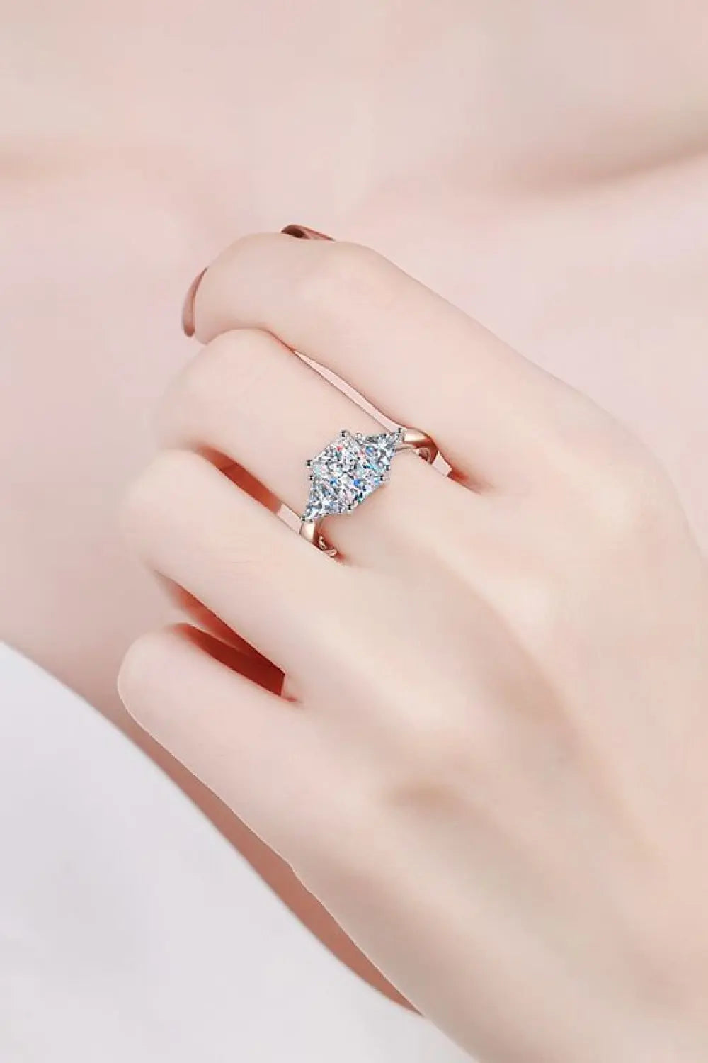 3 Carat Moissanite 925 Sterling Silver Rhodium-Plated Ring - SmileBen
