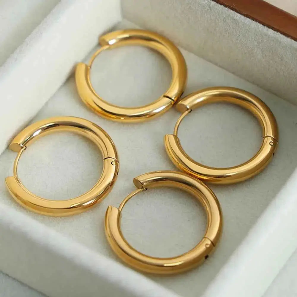 18K Gold-Plated Huggie Earrings - SmileBen