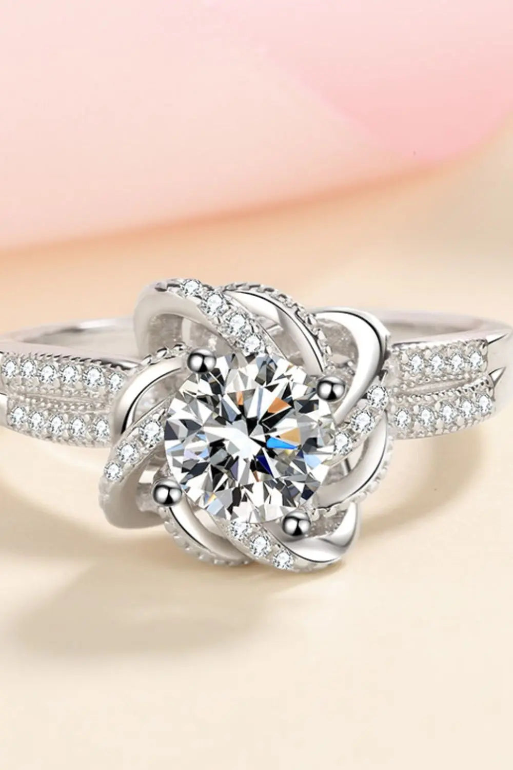 1 Carat Moissanite 925 Sterling Silver Ring - SmileBen