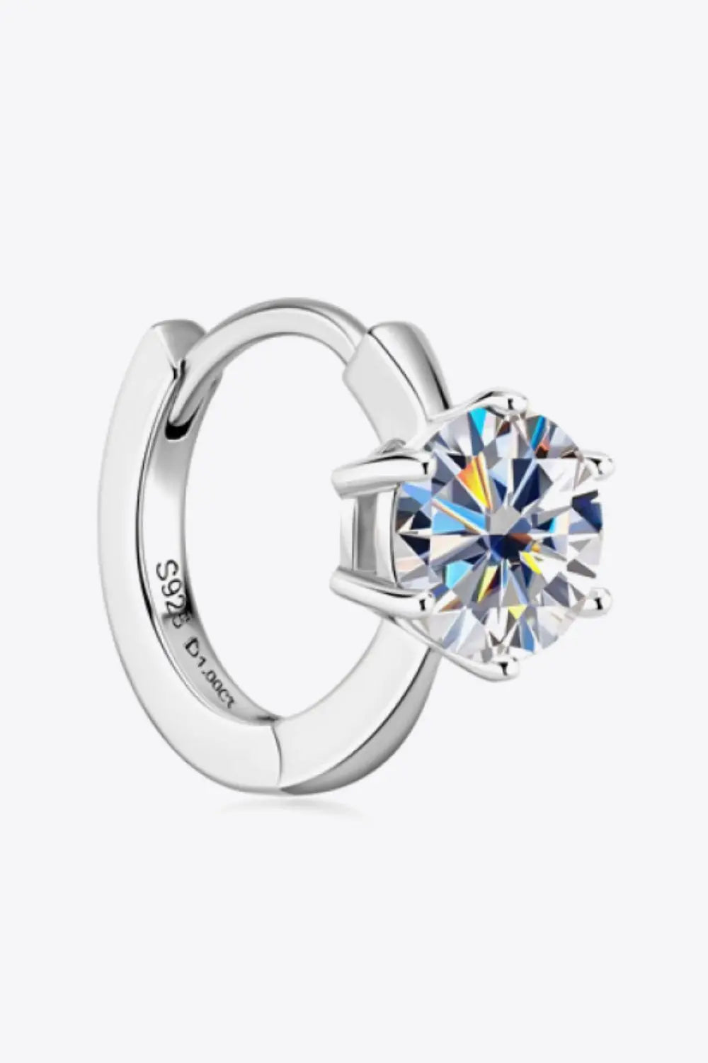 2 Carat Moissanite 925 Sterling Silver Huggie Earrings - SmileBen