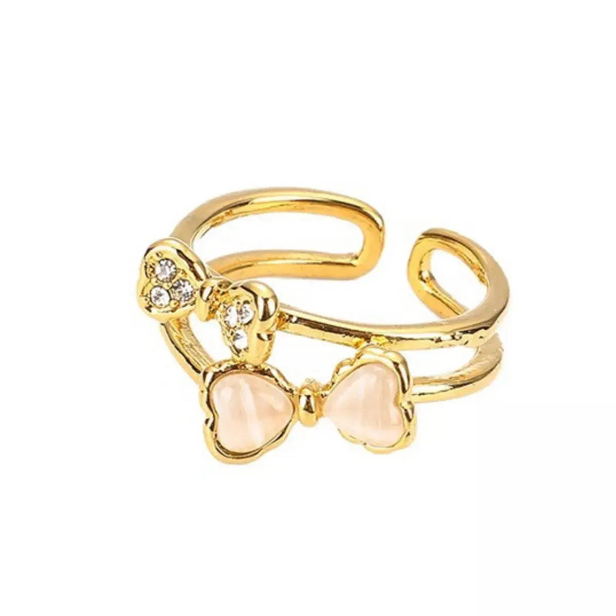 18K Gold-Plated Bow Open Ring - SmileBen
