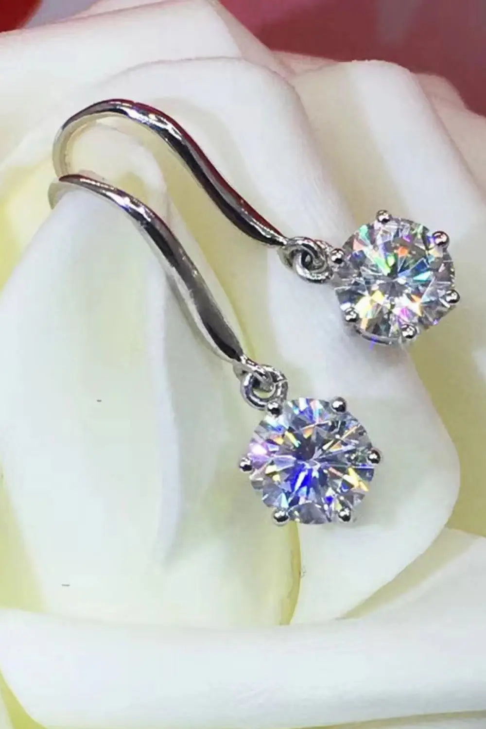2 Carat Moissanite 6-Prong Drop Earrings - SmileBen