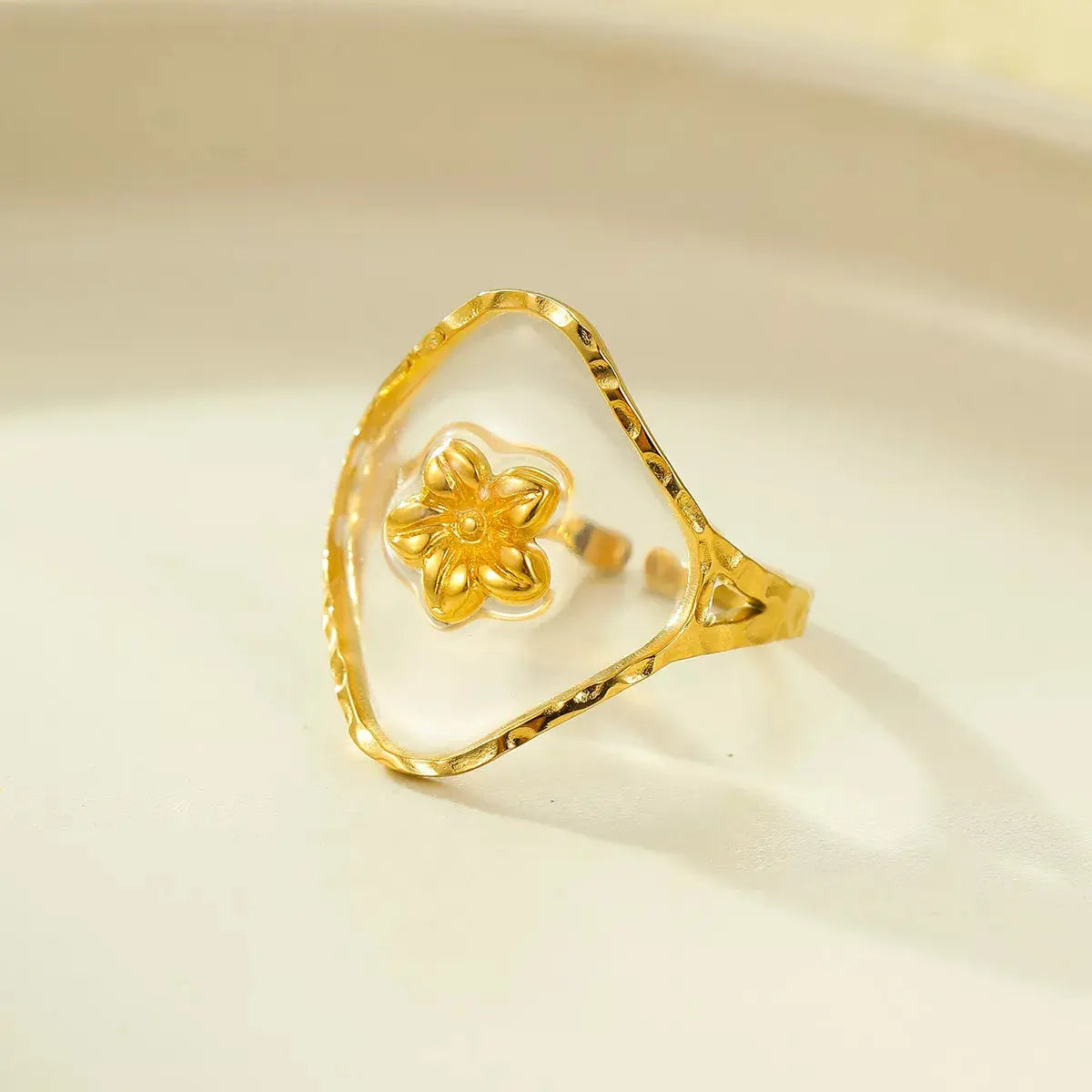 18K Gold-Plated Adjustable Open Ring - SmileBen