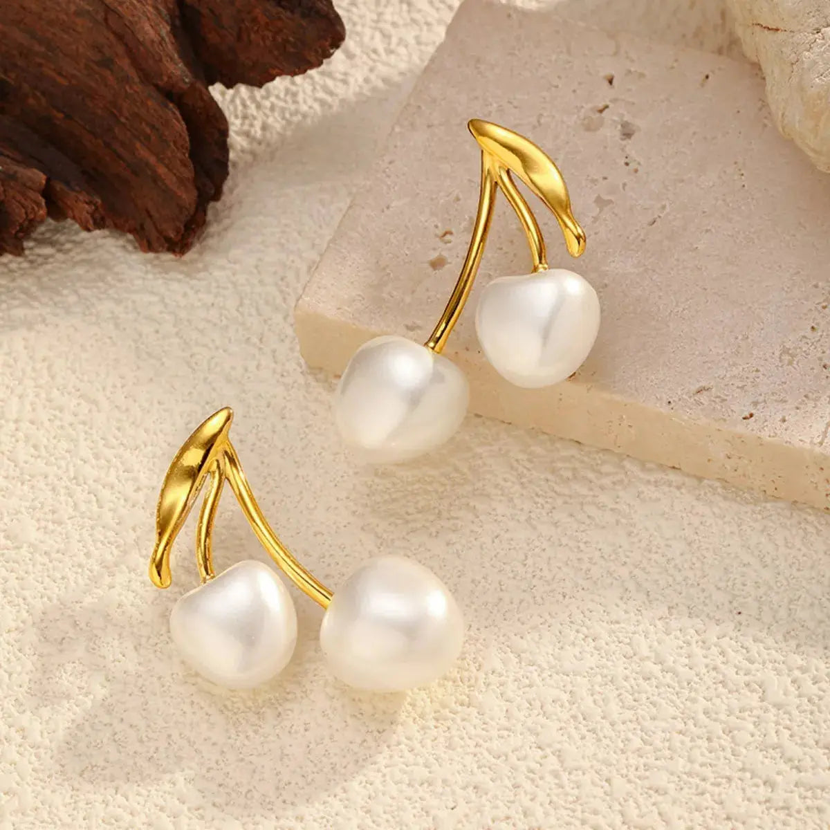 Pearl Cherry Drop Earrings - SmileBen