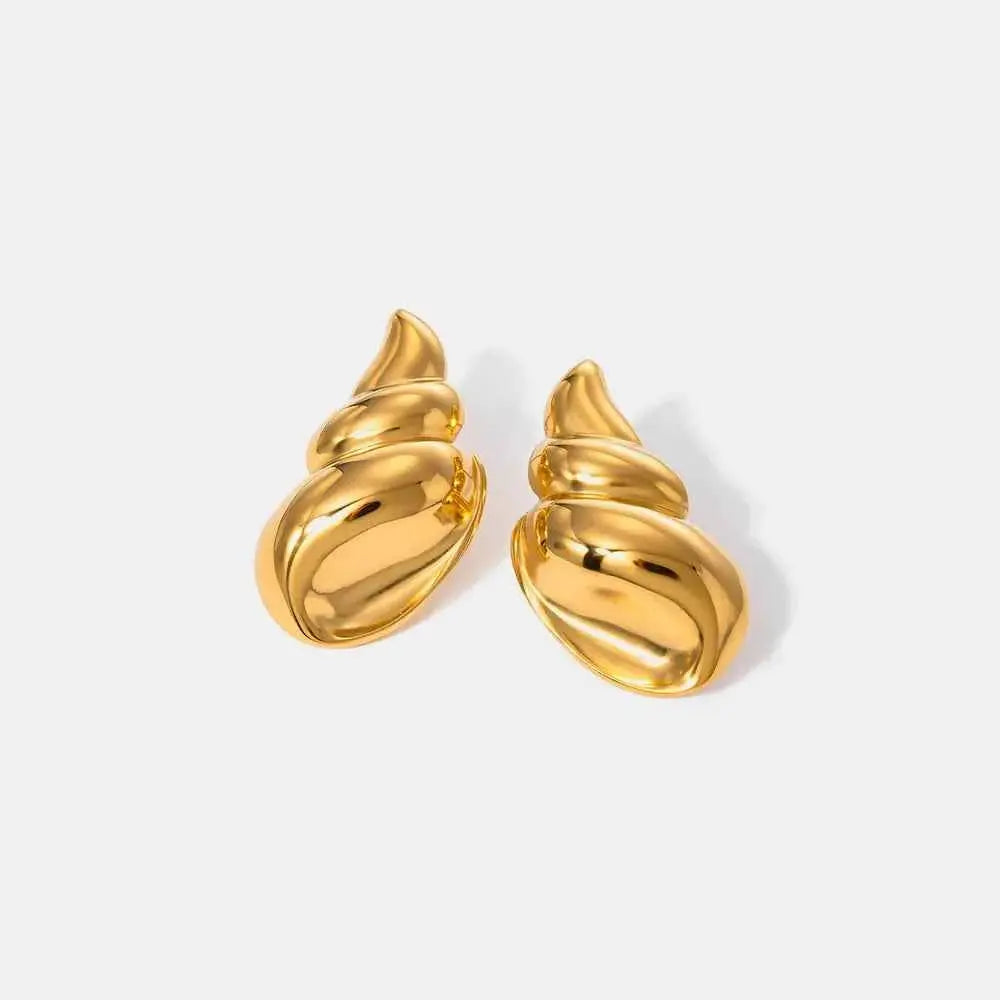 18K Gold-Plated Conch Earrings - SmileBen