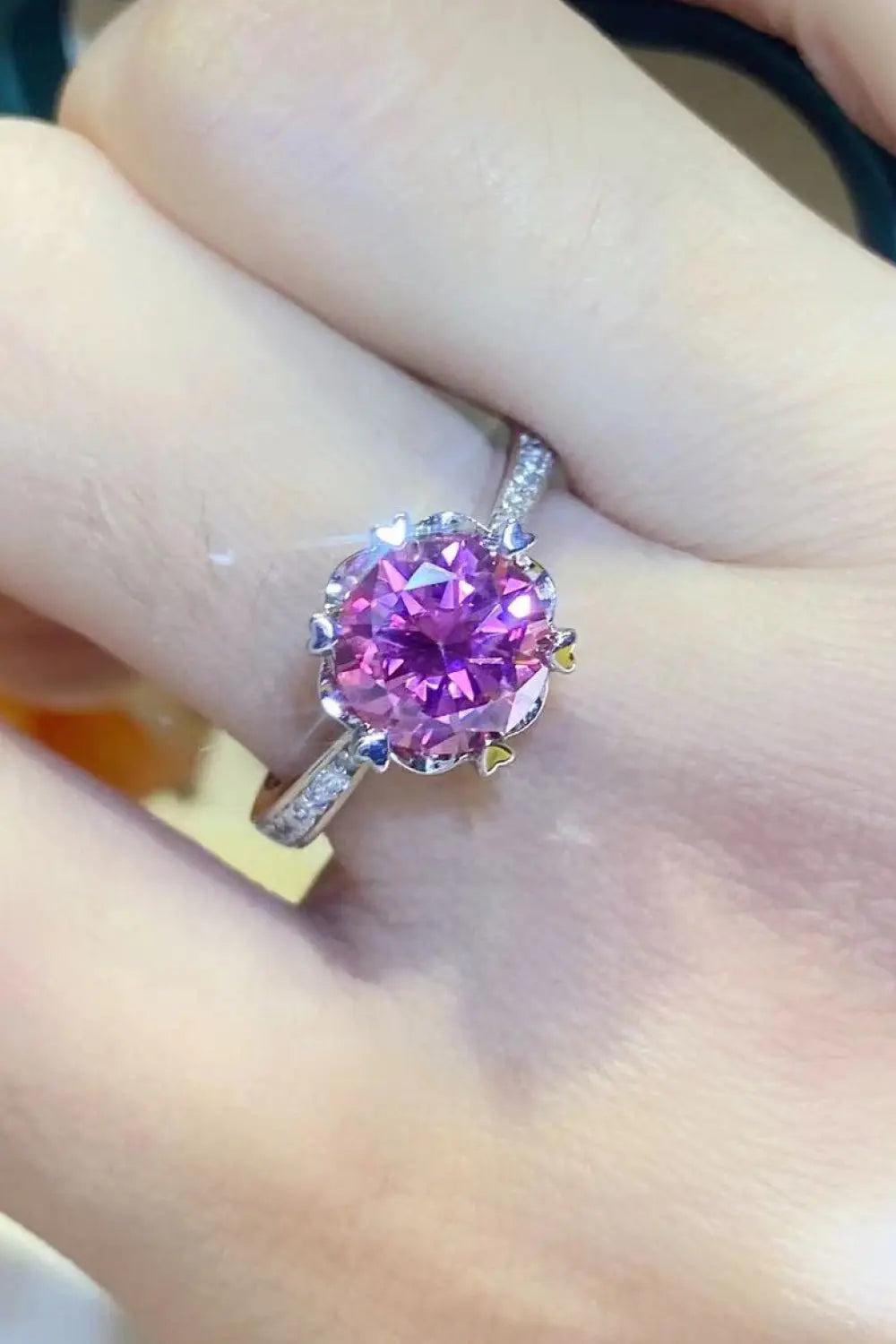 Shining For You 2 Carat Moissanite 925 Sterling Silver Ring - SmileBen