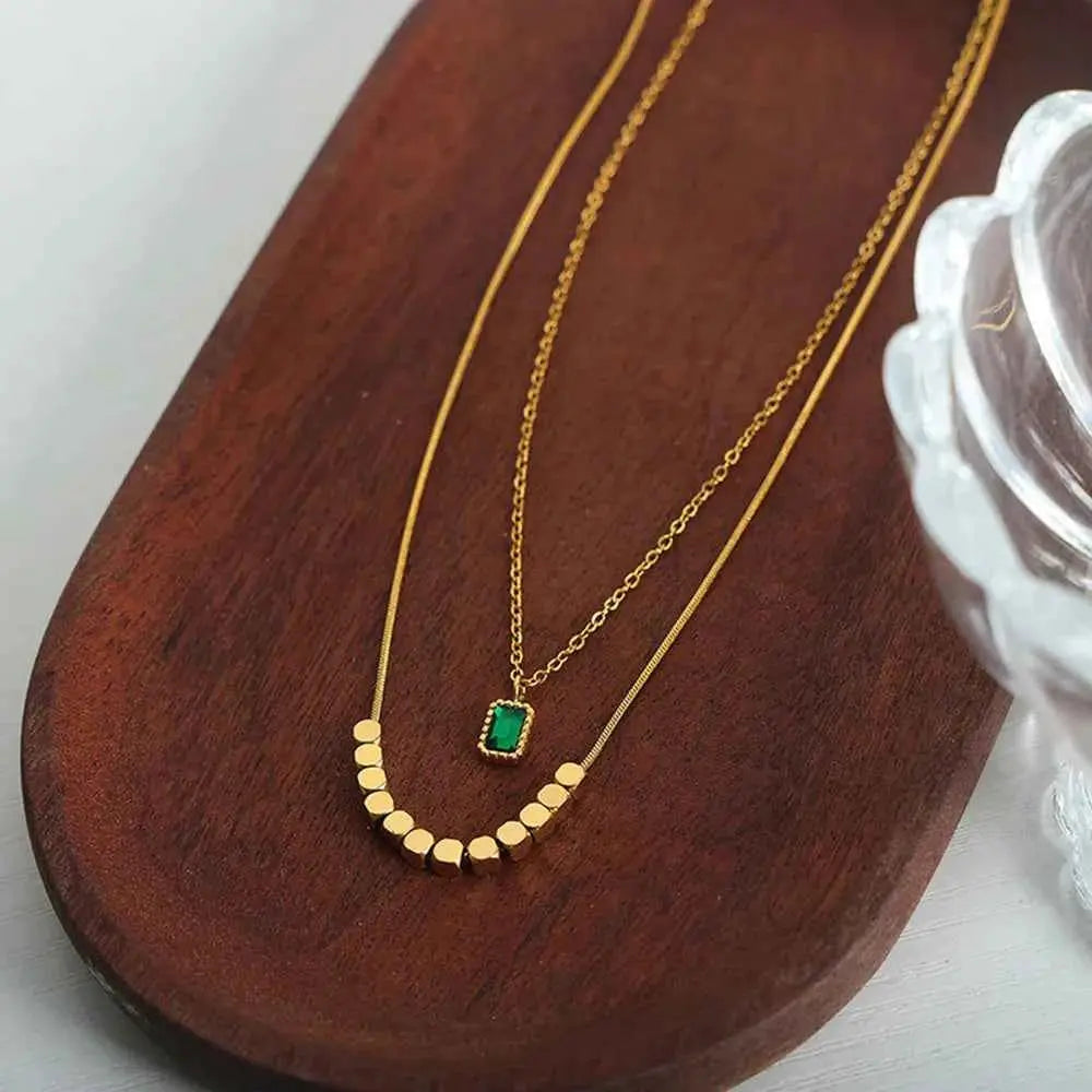 18K Gold-Plated Double-Layered Necklace - SmileBen