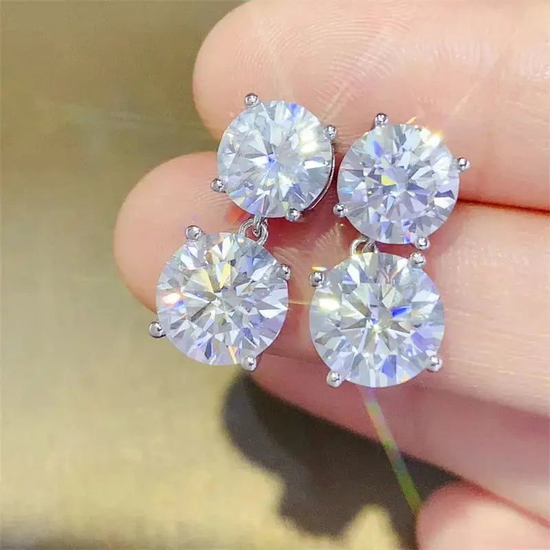 10 Carat Moissanite 925 Sterling Silver Earrings - SmileBen