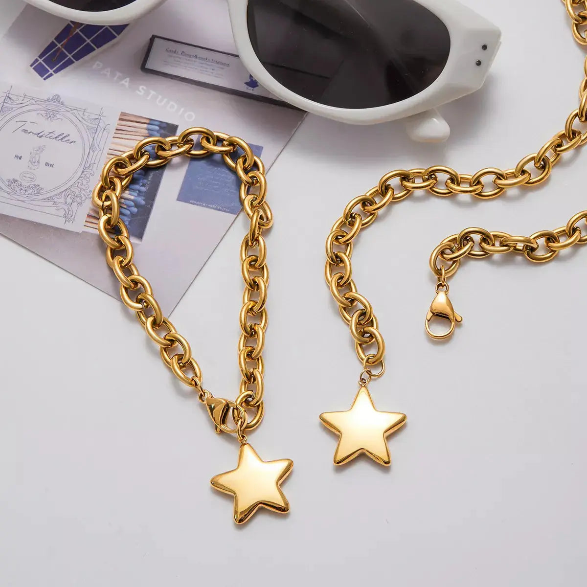 18K Gold-Plated Star Necklace - SmileBen