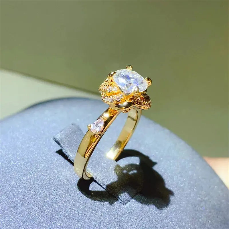 1 Carat Moissanite Zircon 925 Sterling Silver Ring - SmileBen