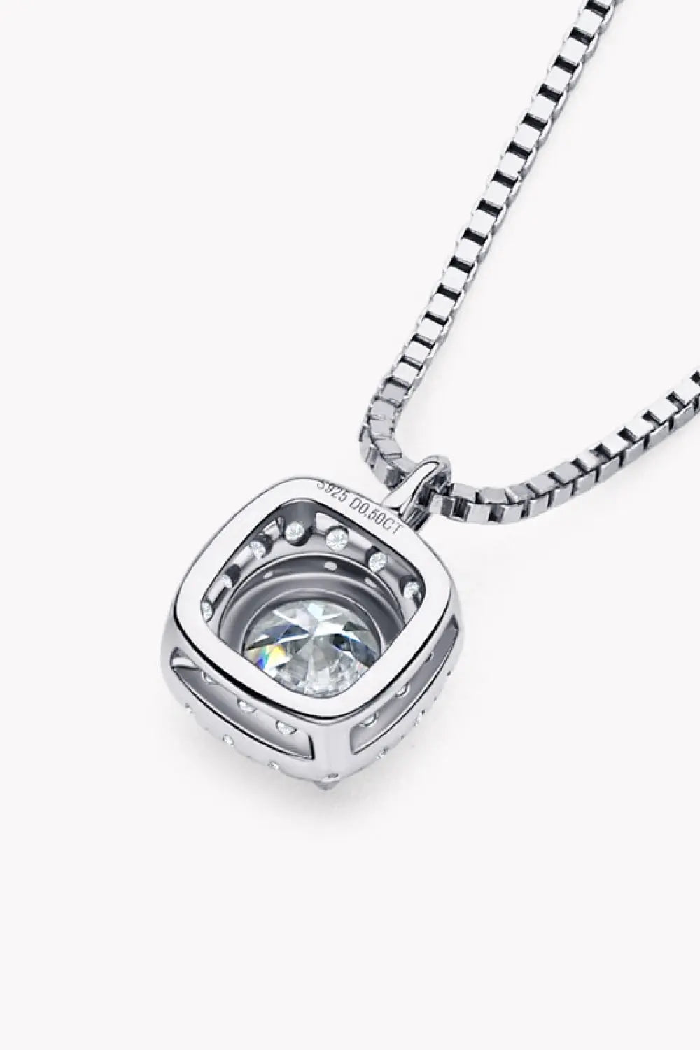Moissanite Pendant Platinum-Plated Necklace - SmileBen