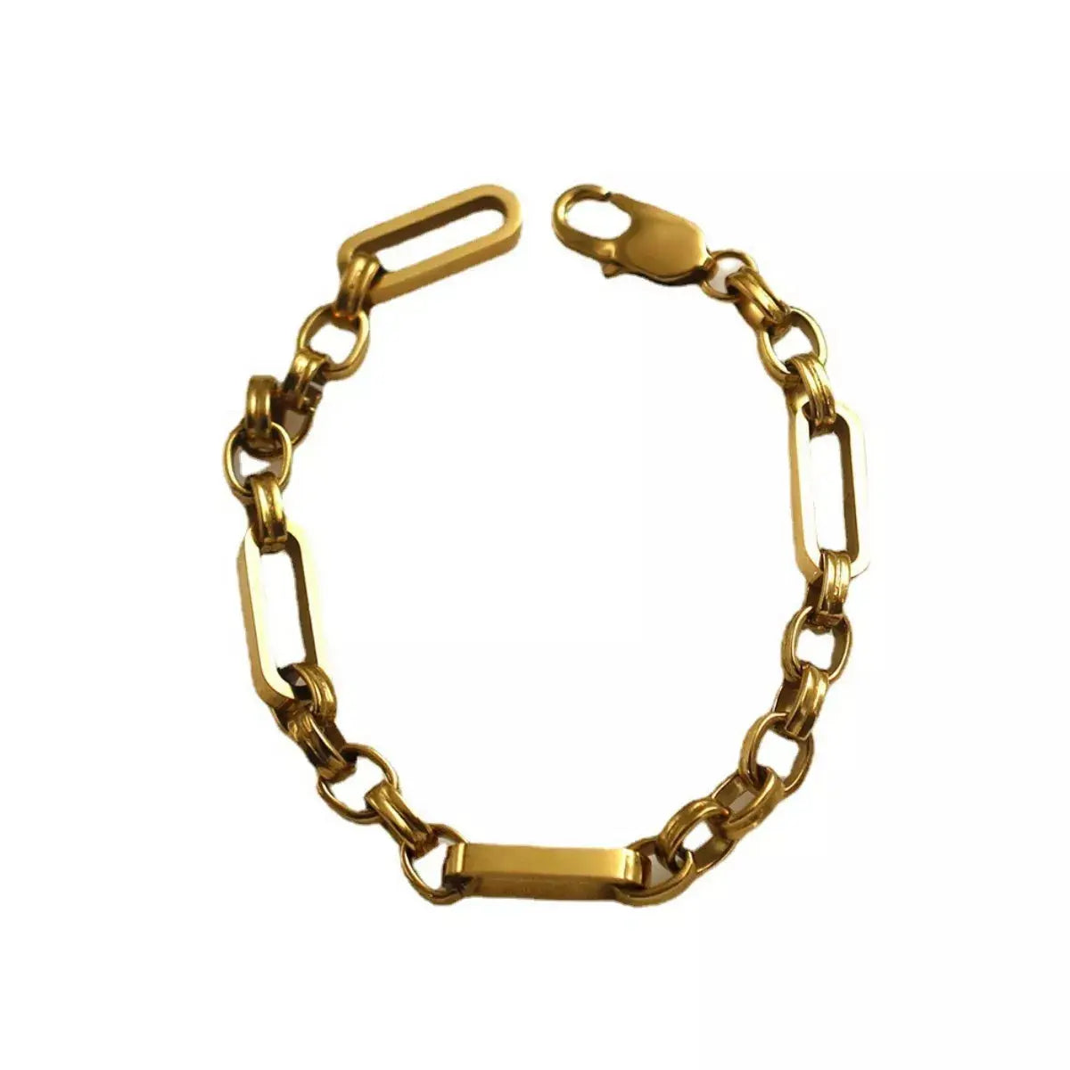 18K Gold-Plated Chunky Gold Chain Link Bracelet - SmileBen