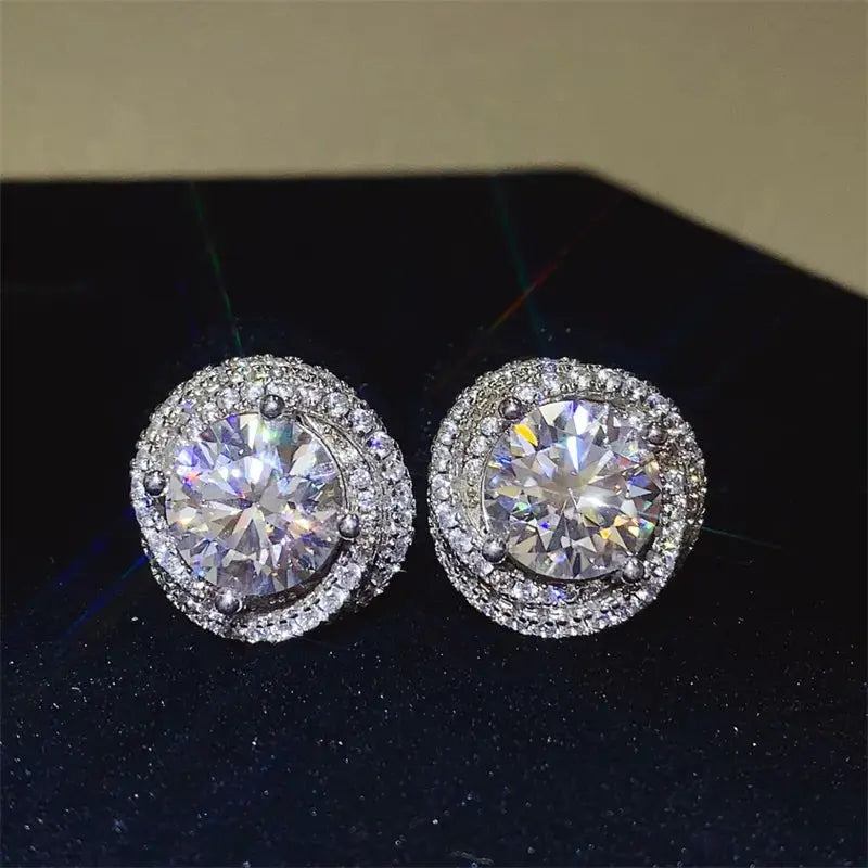 6 Carat Moissanite 925 Sterling Silver Earrings - SmileBen