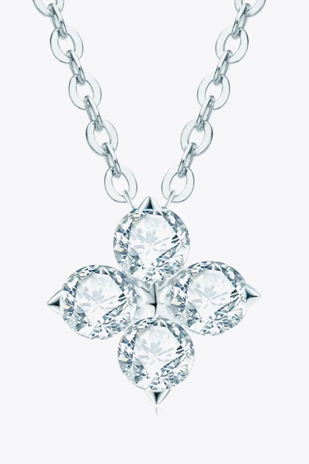 Moissanite Four Leaf Clover Pendant Necklace - SmileBen