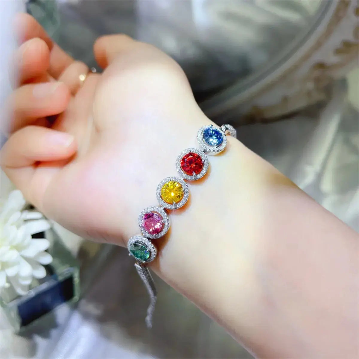 5 Carat 925 Sterling Silver Moissanite Bracelet - SmileBen