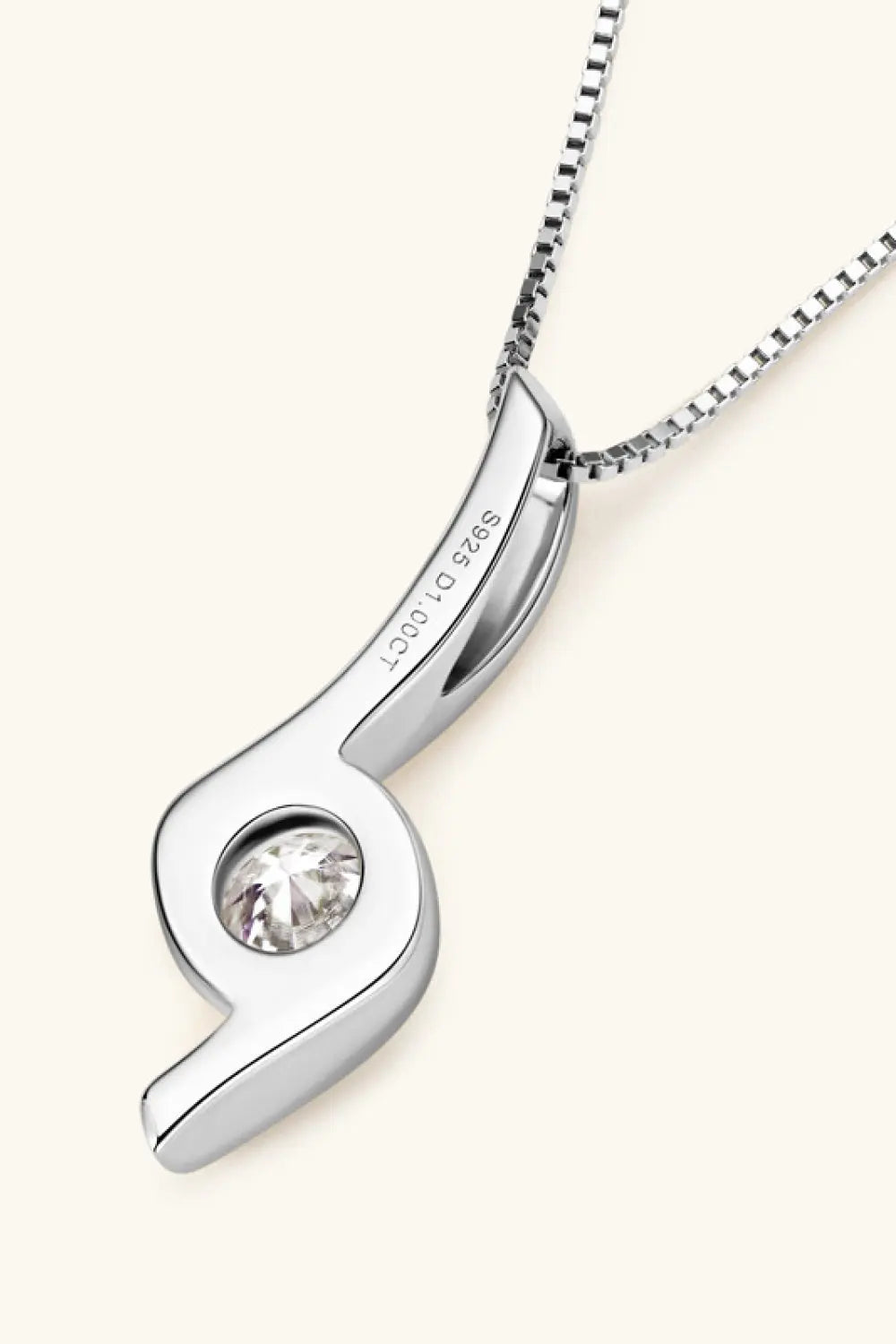 1 Carat Moissanite 925 Sterling Silver Necklace - SmileBen