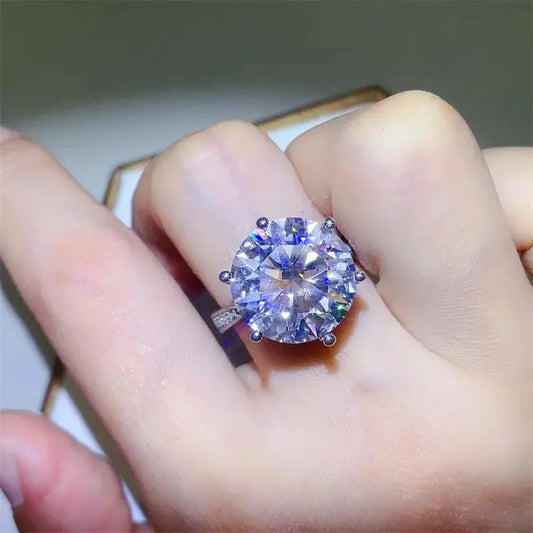 10 Carat Moissanite 925 Sterling Silver Ring - SmileBen