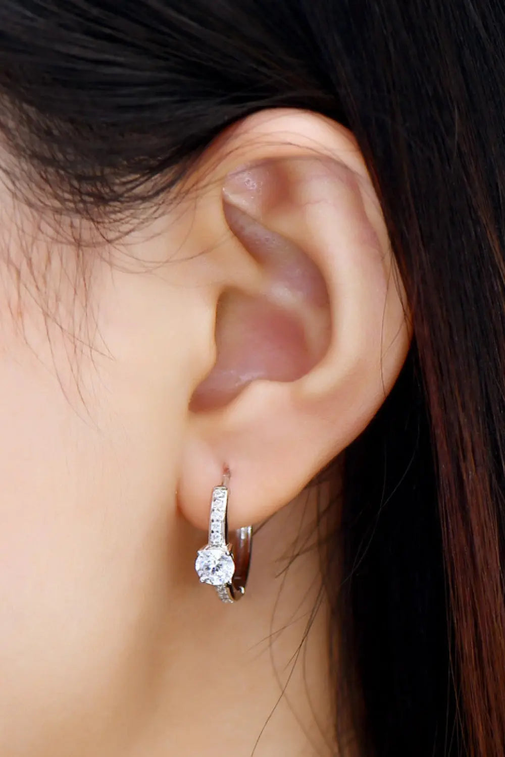 Carry Your Love 1 Carat Moissanite Platinum-Plated Earrings - SmileBen
